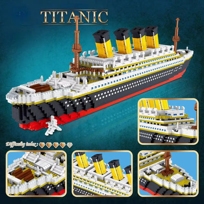 4000+Pcs Titanic Model Cruise Ship Building Blocks MOC Boat Bricks Collection DIY Construction Toys for Children Gift Beauty World Shop