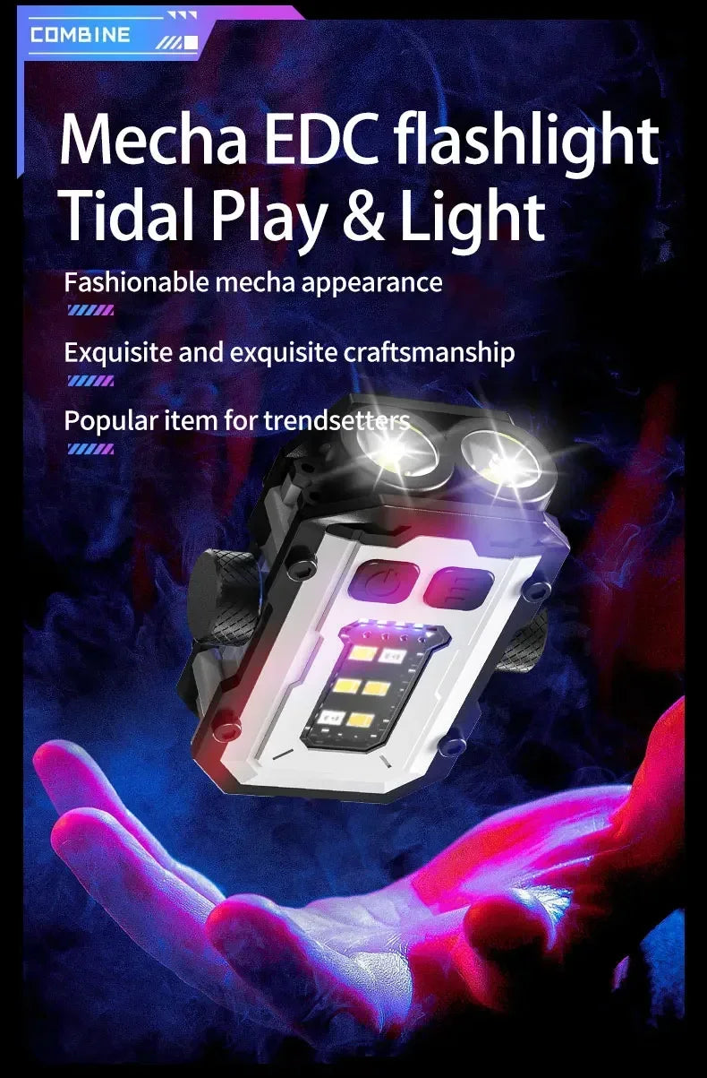 Mini LED Keychain Light Portable Magnetic EDC Flashlight Outdoor Camping Fishing Emergency Work Hat Clip Lamp With FingertipGyro Beauty World Shop