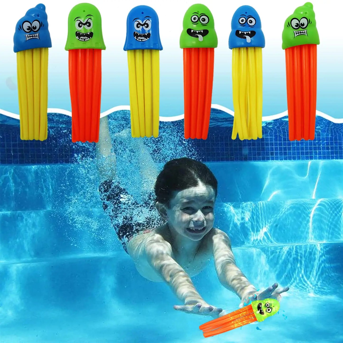6 Pieces Jellyfish Dive Toys With Cute Expression Bath Toys  Pool Toys Swimming Pool Games for Toddlers Boys Girls Teens Adults Beauty World Shop