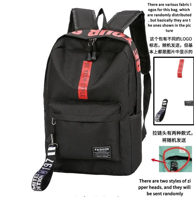 Fashion trend backpack backpack for men and women junior high school high school student bag large capacity korean version of th Beauty World Shop