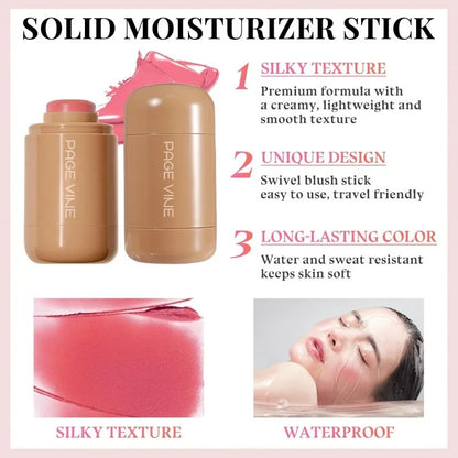New Blush Stick 3-in-1 Cheek Lip Tinted Moistured Blush Stick Silky Brighten Blush Cream Blusher Cosmetics Tubes Matte Contour Beauty World Shop