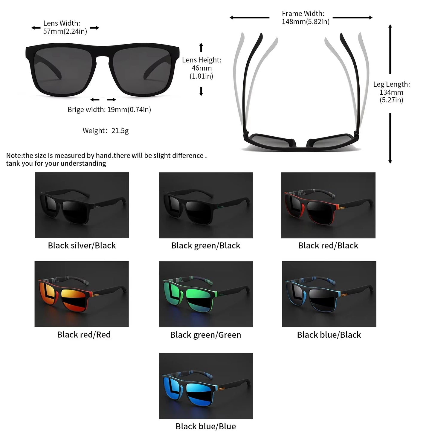 1-4PCS Men Classical Square Polarized Sports Sunglasses Lightweight PC Frame UV400 for Driving Fishing Cycling Unisex Durability Beauty World Shop