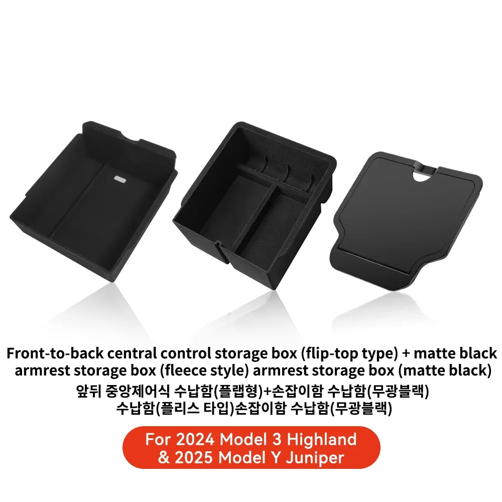 For Tesla Model 3 Y Highland Juniper 2026 Center Armrest Hidden Storage Box Cup Holder Console Organizer Box Accessories Beauty World Shop