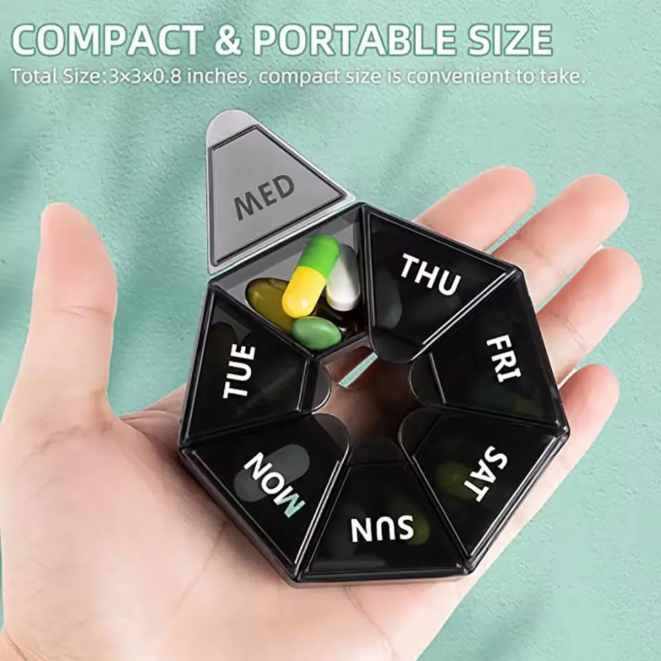 10 Compartments Travel Pill Organizer Pocket Portable Pill Storage Box Case Daily Pill Container or Purse Fish Oil Medicine Beauty World Shop