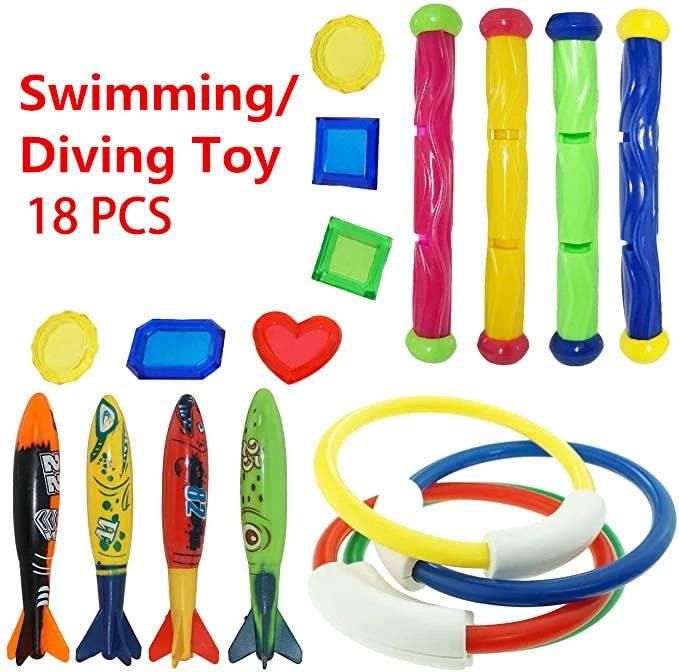 Diving Toys Set Swimming Pool Toys for Kids Diving Sticks Diving Rings Pirate Treasures Fish Toys Octopus Water Swim Bath Toys Beauty World Shop