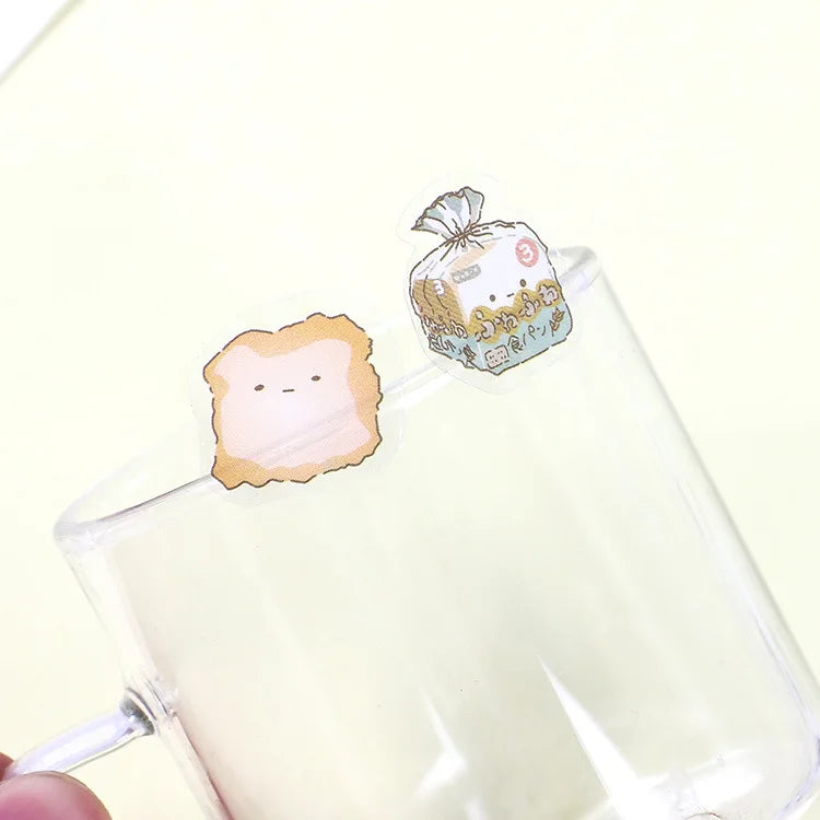 6Pieces/Set Transparent Pvc Waterproof Cartoon Sticker DIY Hand Account Decorative Stickers Kawaii Phone Cup Stickers Beauty World Shop