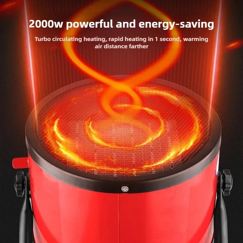 Portable 2000W Space Heater with Fan 2 Heat Settings Adjustable Thermostat Fan Mode Tip Over Overheat Protection for Indoor Beauty World Shop