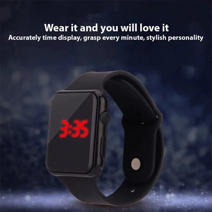Simple Digital Watch for Men Women Fashion Sport LED Electronic Watch Black Silicone Wristband Casual Mens Watch Reloj Hombre Beauty World Shop