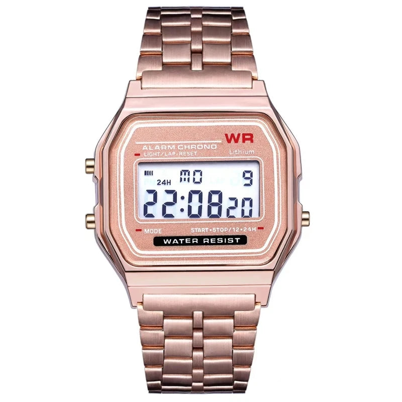 F91W Non-Waterproof Steel Band Watch For Women, Men, Business Clock, Multi-Functional LED Digital Sports Watch, Electronic Clock Beauty World Shop