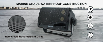 Herdio 3.5'' Passive Outdoor Speakers Wired Waterproof 200W 3 Way Premium Mountable Wall Mount Speakers For Patio Marine Boat