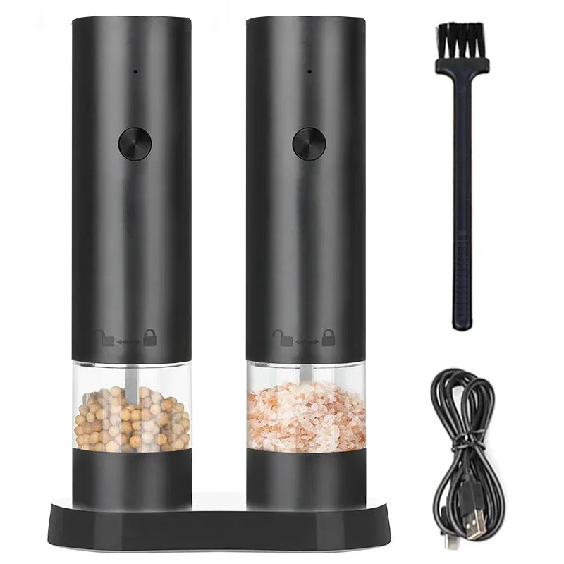 USB Rechargeable Electric Salt and Pepper Grinder Adjustable Coarseness Large Capacity Auto Spices Grinders Kitchen Cooking Tool Beauty World Shop