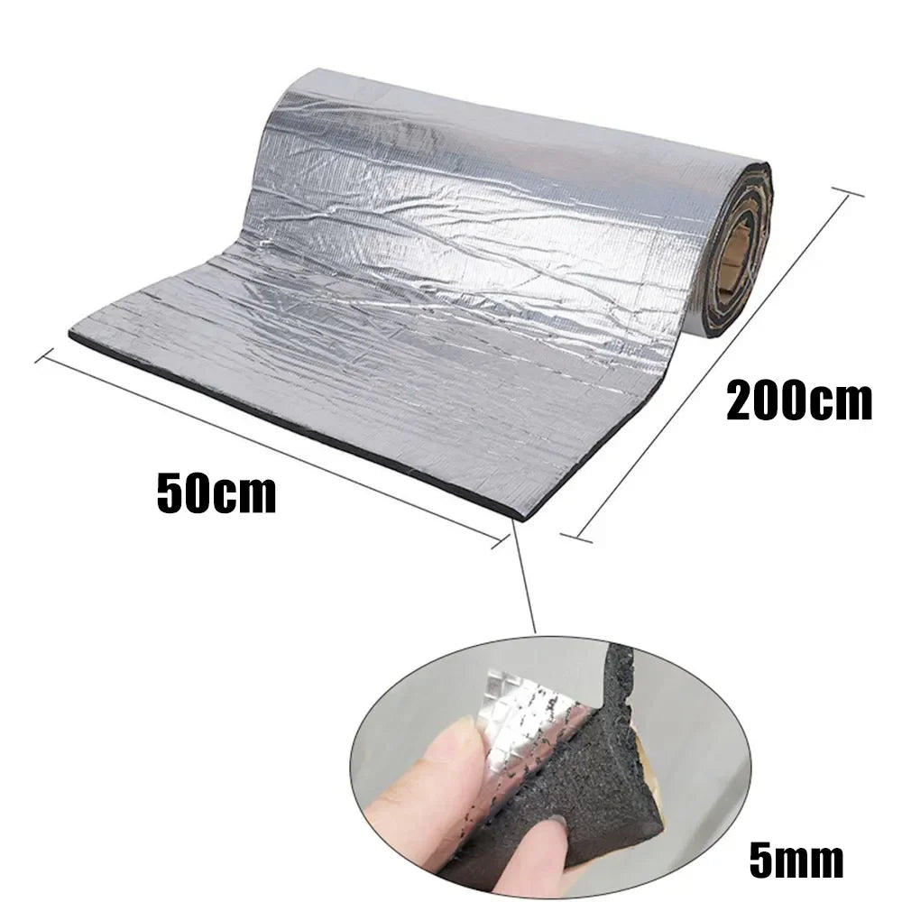 Sound Deadener Mat Auto Acoustic Thermal Mat Sound Proof Wall Panels Car Deadening Noise Insulation Mats for Car 5/10mm 200x50cm Beauty World Shop