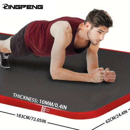 10MM Extra Thick 183cmX62cm Yoga Mats NBR Non-slip Exercise Mat Fitness Tasteless Pilates Workout Gym Mats With Bandage Beauty World Shop