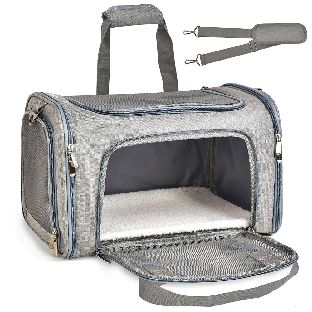 Dog Carrier Bag Soft Side Backpack Cat Pet Carriers Dog Travel Bags Airline Approved Transport For Small Dogs Cats Outgoing Beauty World Shop
