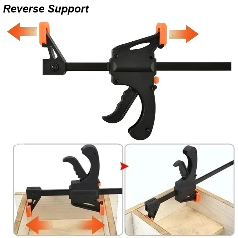 Woodworking Clamp F Hard Quick Release Ratchet Speed Squeeze Clip Kit Long Carpenter Set Nylon Gadget Work Bar Hand Tool 4inch Beauty World Shop