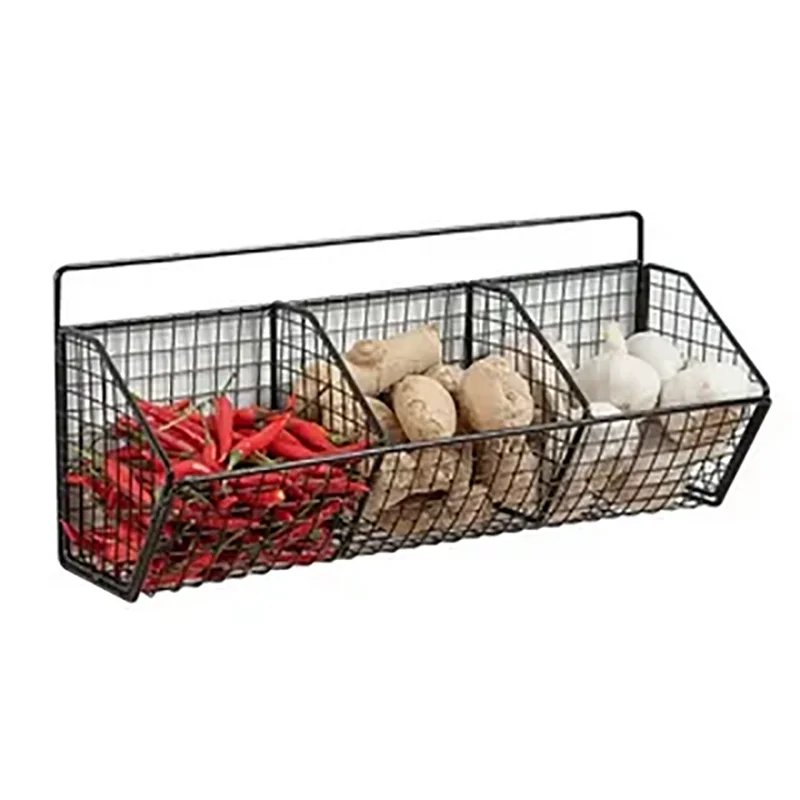 Wall Mounted Kitchen Storage Basket Durable Wire Storage Rack for Vegetables and Fruits Suitable for Home Organization Beauty World Shop