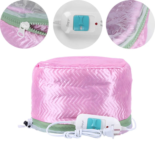 Adjustable PU+PVC Liner Hair Steamer Dryers Cap Electric Hair Heating Thermal Cap Treatment Hat SPA Home Salon Hair Styling Care Beauty World Shop