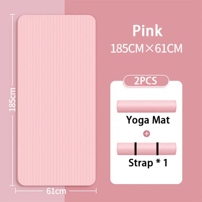 8mm NBR yoga mat anti slip thickened style for beginners, home yoga mat for sports, dance, fitness floor mat equipment Beauty World Shop