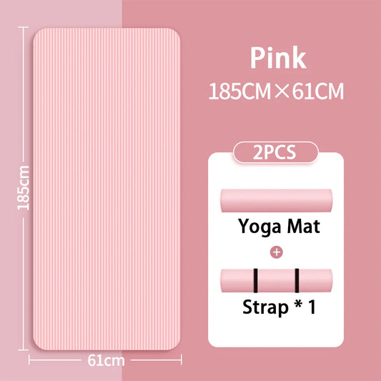 8mm NBR yoga mat anti slip thickened style for beginners, home yoga mat for sports, dance, fitness floor mat equipment Beauty World Shop