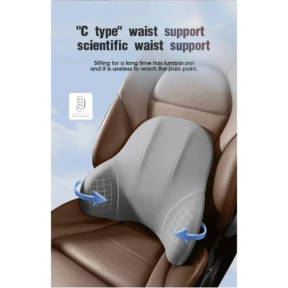 Car Memory Foam Neck Pillow Protection Lumbar Backrest Cushion Lumbar Cushion Car Headrest Cushion Beauty World Shop