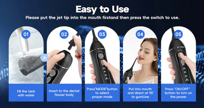 Water Floss Portable Cordless F18 Water Flosser 3 Cleaning Modes Waterproof Rechargeable Water Cleaner 4 Nozzles Clean Gums Beauty World Shop