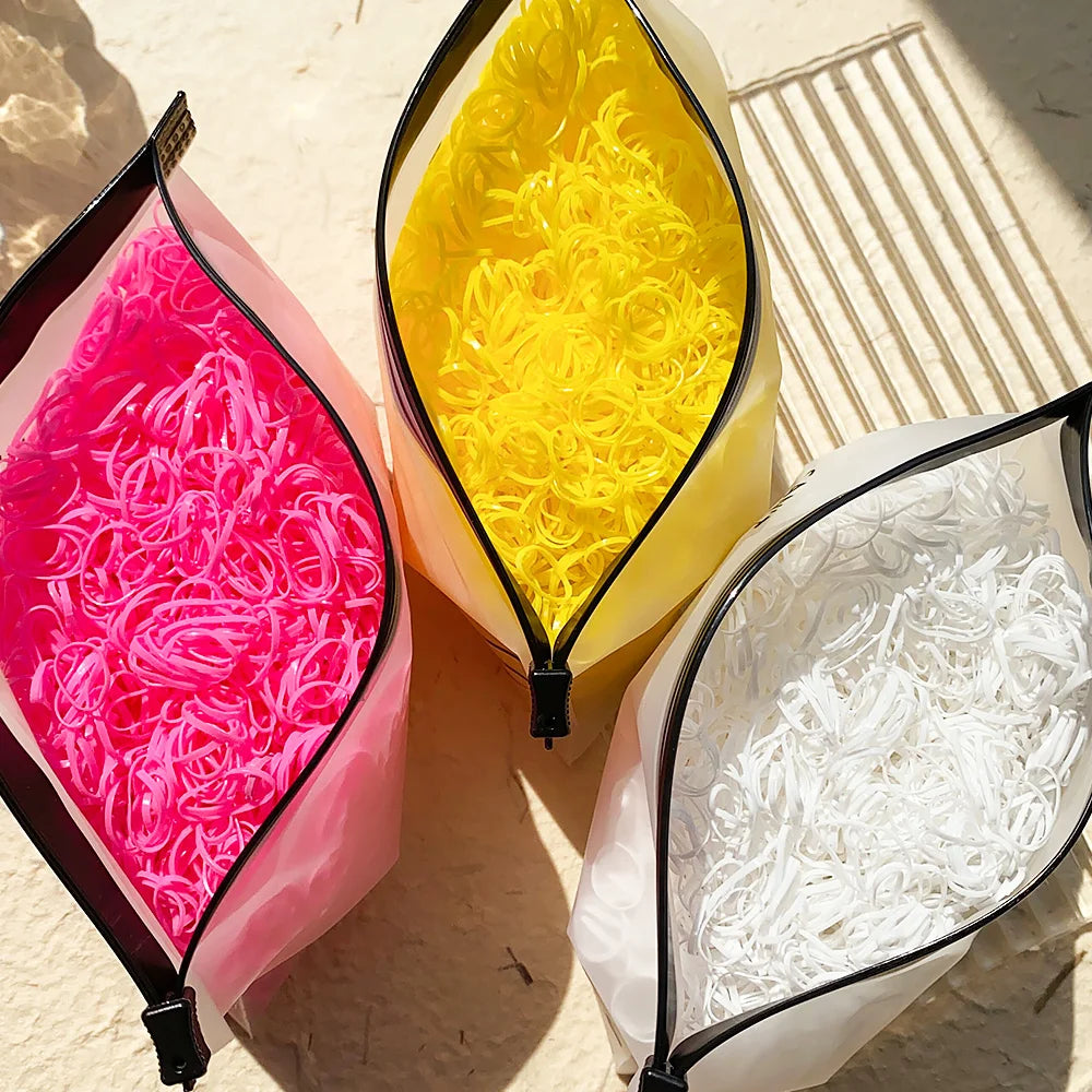 500/1000/2000pcs Girls Colourful Disposable Rubber Band Hair Ties Headband Children Ponytail Holder Bands Kids Hair Accessories Beauty World Shop