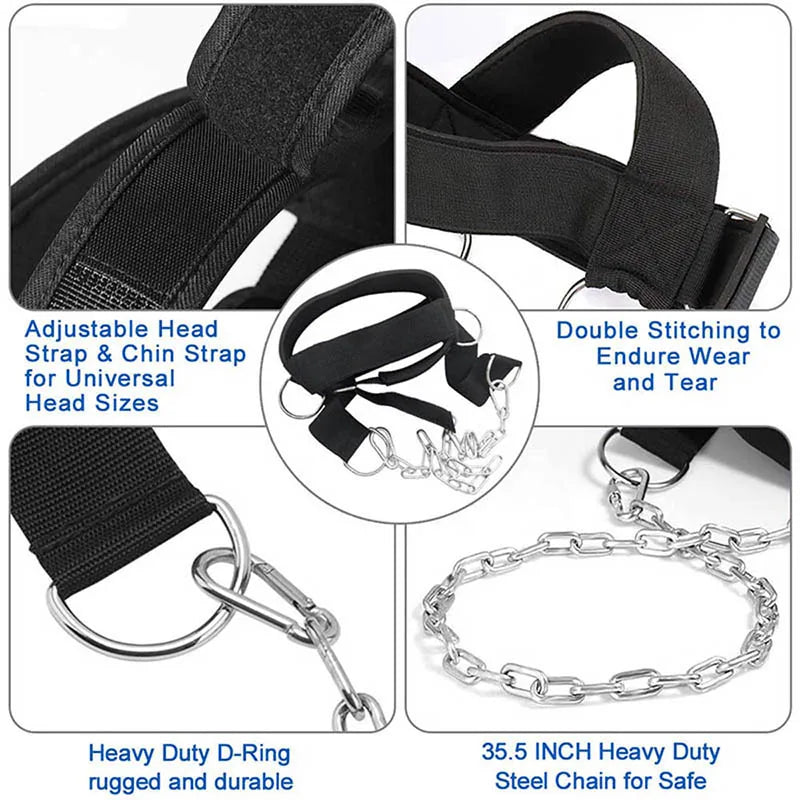 Head Neck Training Head Harness Weight Bearing Cap Body Strengh Adjustable Exercise Strap Neck Muscle Power Training Gym Fitness Beauty World Shop