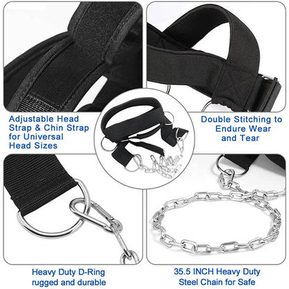 Head Neck Training Head Harness Weight Bearing Cap Body Strengh Adjustable Exercise Strap Neck Muscle Power Training Gym Fitness Beauty World Shop