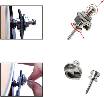 Guitar Strap Buttons Pins 1/2PCS 3 Color For Choose Premium Guitar Strap Locks Metal Security Strap Buttons Metal End Pins Beauty World Shop