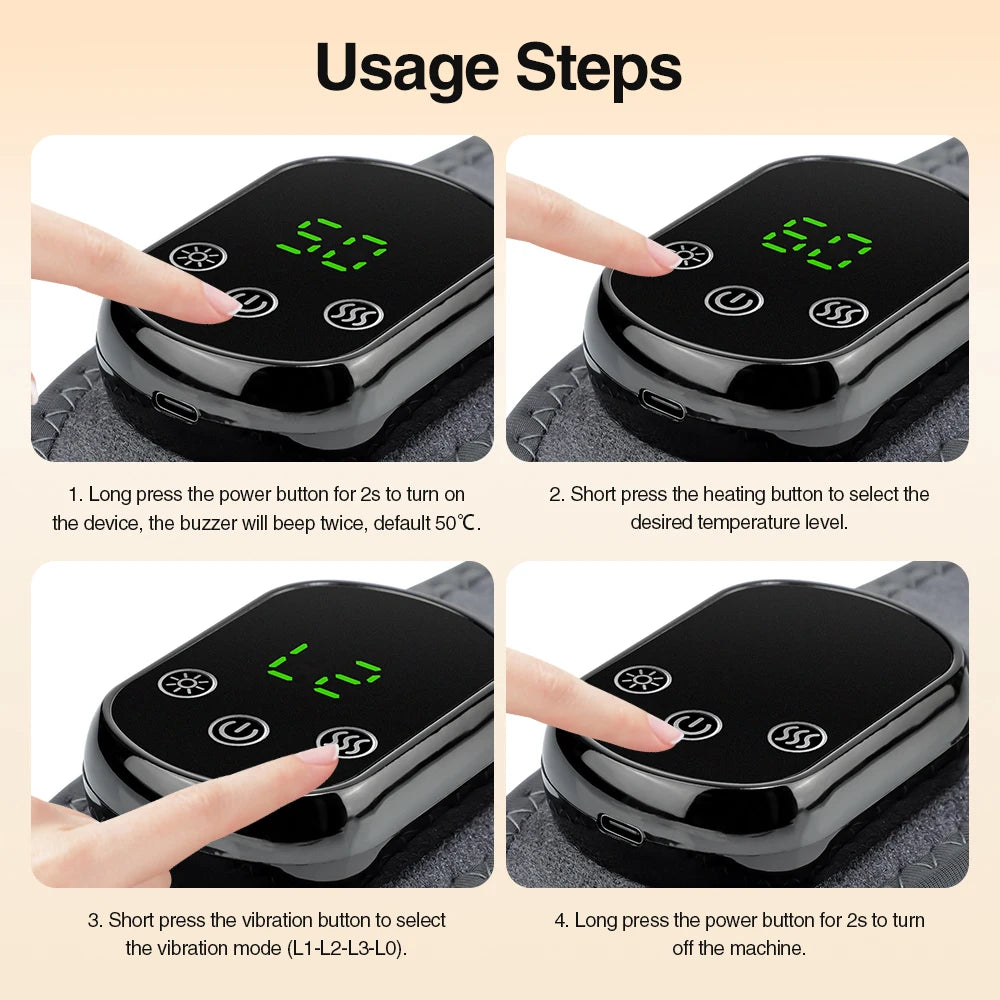 Cordless Heating Ankle Wrist Brace Vibration Massager Electric Hot Compress Massage Ankle Guard Wristband Hand Foot Protector Beauty World Shop