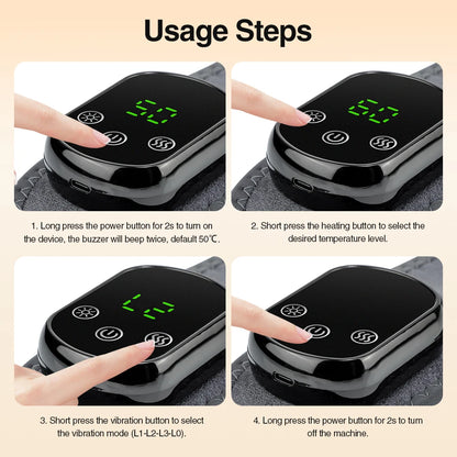 Cordless Heating Ankle Wrist Brace Vibration Massager Electric Hot Compress Massage Ankle Guard Wristband Hand Foot Protector Beauty World Shop