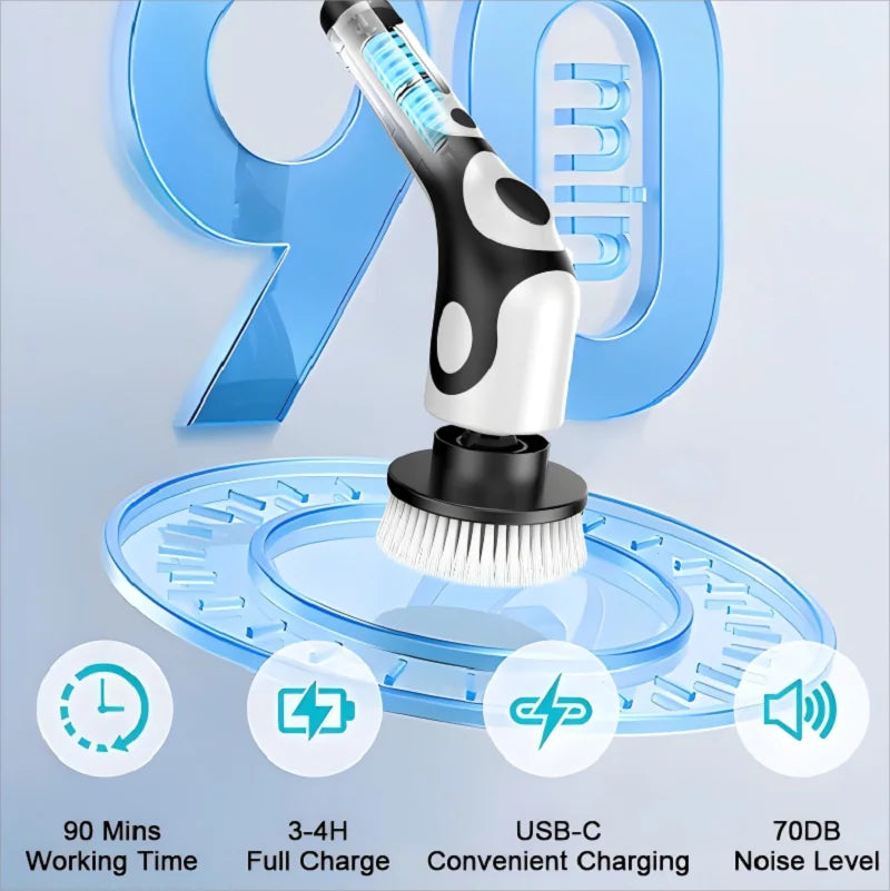 HOMEFISH Multifunctional Electric Cleaning Brush Voice Rechargeable Smart Rotary Cleaning Brush Kitchen Cleaning Brush Beauty World Shop