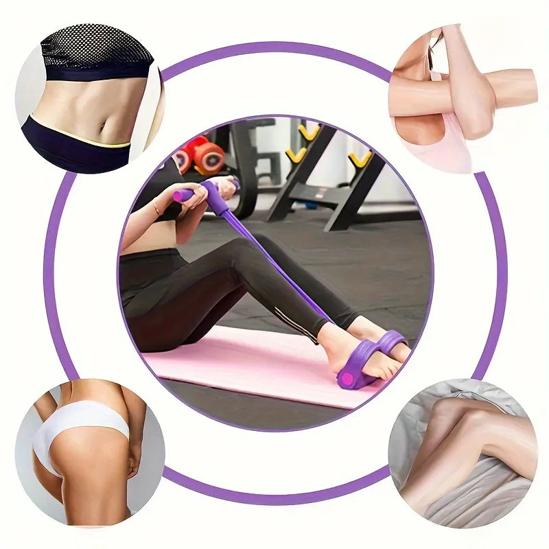 Foot Pedal Tension Bands Home Gym Resistance Bands 4 Elastic Pull Straps Tension Rope for Full Body Workouts and Abdominal Beauty World Shop