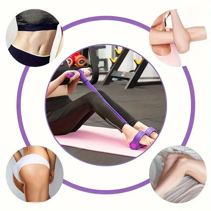 Foot Pedal Tension Bands Home Gym Resistance Bands 4 Elastic Pull Straps Tension Rope for Full Body Workouts and Abdominal Beauty World Shop