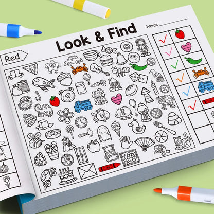 Children's Search for Items Game, Enhance Visual Perception, Fun Coloring Book, Focus and Attention, Handwriting Exercise Book Beauty World Shop