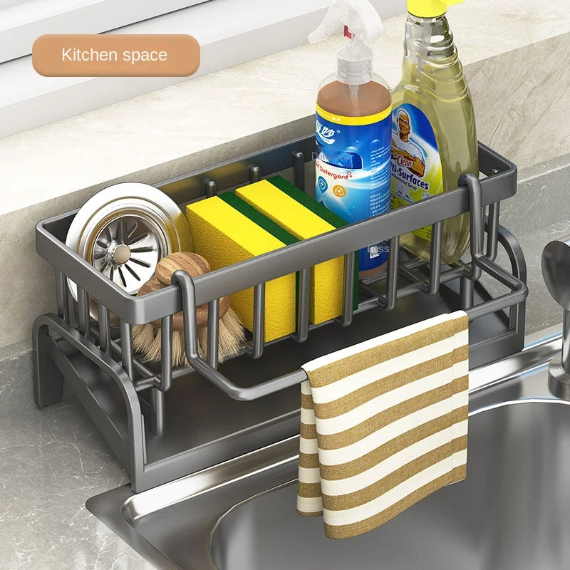 Kitchen Shelf Cleaning Cloth Storage Draining Rack Household Detergent Sponge Rack Water Sink Water Sink Water Sink Artifact Beauty World Shop
