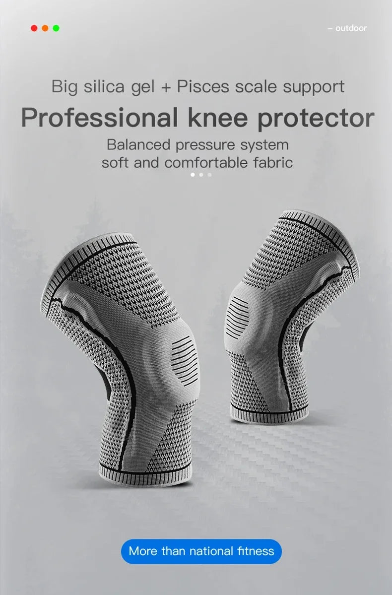 1PC Silicone Knee Pads Strap Patella Medial Support Meniscus Compression Knee Braces for Running Sport Knee Protection Beauty World Shop