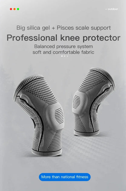 1PC Silicone Knee Pads Strap Patella Medial Support Meniscus Compression Knee Braces for Running Sport Knee Protection Beauty World Shop