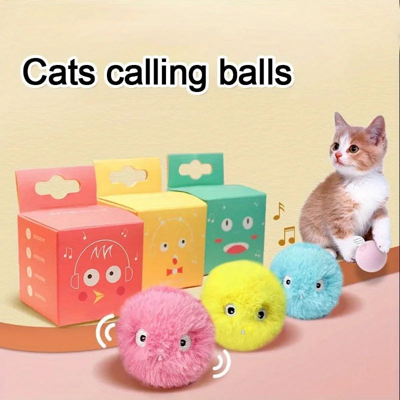 1/3Pcs Interactive Ball Smart Cat Dog Toys Plush Electric Catnip Training Toy Kitten Touch Sounding Pet Product Squeak Toy Ball Beauty World Shop