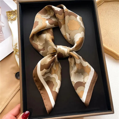 Luxury Print imitation Silk Square Scarf Women Spring Neck Tie Shawl Wraps Female Hair Hand Wrist Headkercheif Hijab Bandana Beauty World Shop