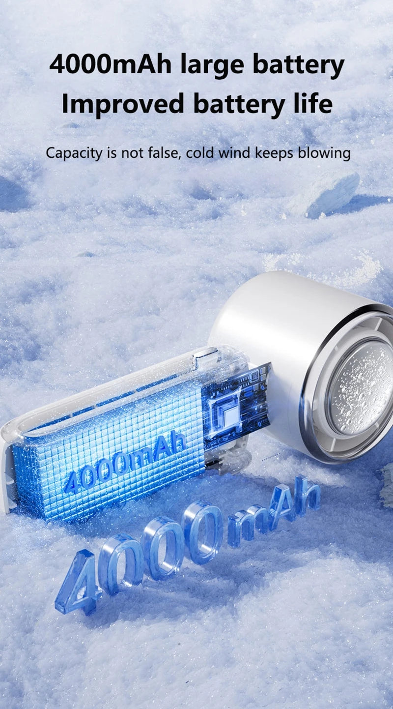 Portable Air Cooling Turbos Handheld Fan 100-Speed Adjustable Refrigeration Cooler 4000mAh LED Display USB Rechargeable
