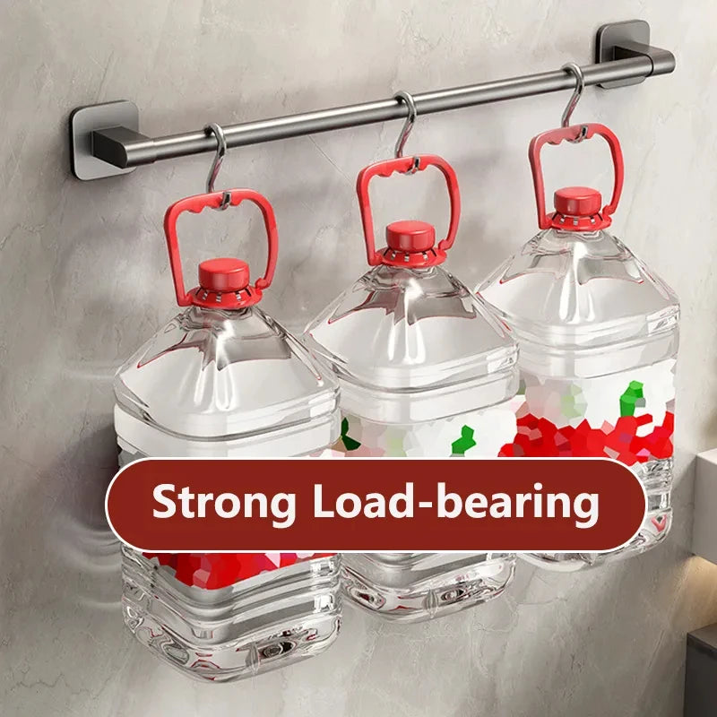 Non perforated suction cup wall mounted towel rack, bathroom storage rack, bathroom horizontal bar towel rack Beauty World Shop