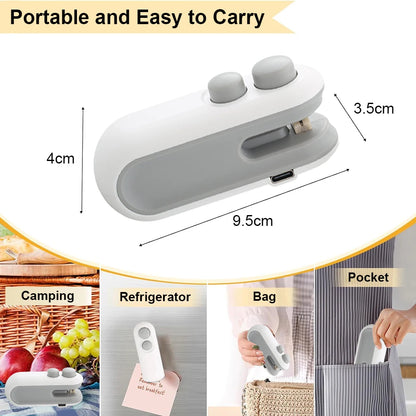 Mini Heat Bag Sealing Machine Package Sealer Bags Plastic Food Sealer Clip Bag Handheld Sealer Food Packaging Heat Sealer Beauty World Shop