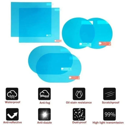 Car Rearview Mirror Protective Film Anti Fog Membrane Anti-Glare Waterproof Rainproof Car Sticker Clear Film Beauty World Shop
