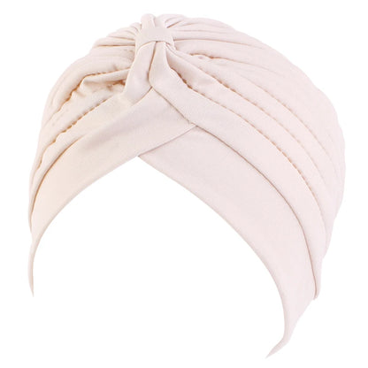 New Knotted Ruffle Turban Ladies Soft Headscarf Casual Streetwear Female Muslim Hijab Indian Hats Cancer Chemo Cap Turbante Beauty World Shop