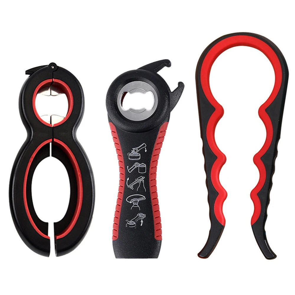 Multifunctional 6-in-1 Jar Opener And 4-in-1 Bottle Opener with Non-Slip Lids Gripper - Kitchen Tool for Easy Opening Beauty Fashion