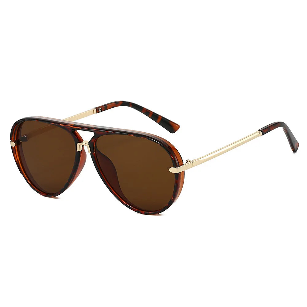 Trendy Oversized Pilot Sunglasses Women Men Vintage Retro Classic Designer Sun Glasses UV400 Protection Fashion Ladies Shades Beauty World Shop
