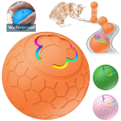 Smart Dog Toy Ball Electronic Interactive Pet Toy Ball USB Automatic Bouncing Rolling Toy Ball With RGB Lights Puppy Cat Product Beauty World Shop