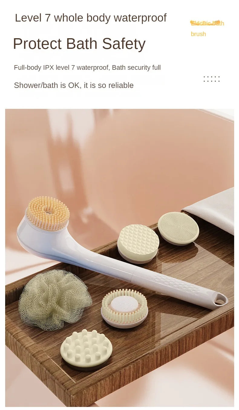 Electric Bath Brushes Bath and Body Works Silicone Body Scrubber Waterproof IPX7 Scrubber Brushes Back Long Handle Back Brushes