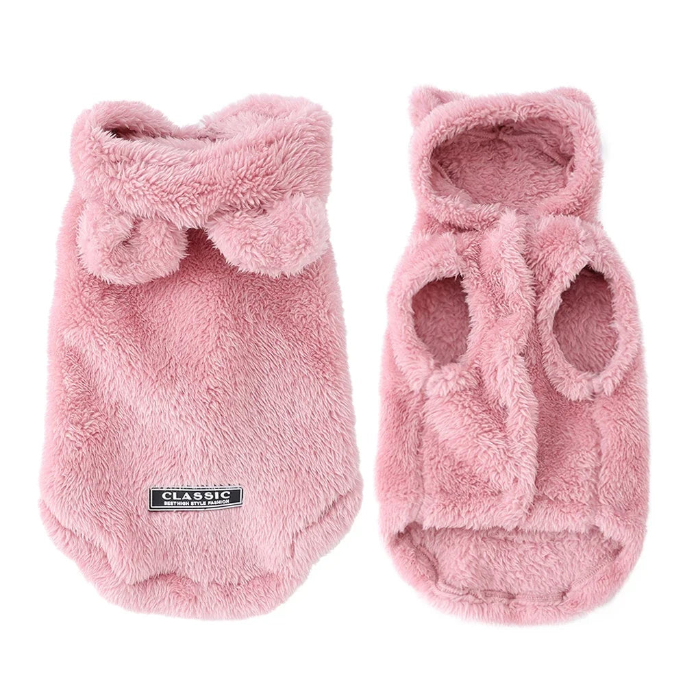 Soft Fleece Pet Dog Clothes Cute Hoodie Coat For Small Medium Dogs Cats Autumn Winter Puppy Hooded Jacket Sweater Pug Apparel Beauty World Shop